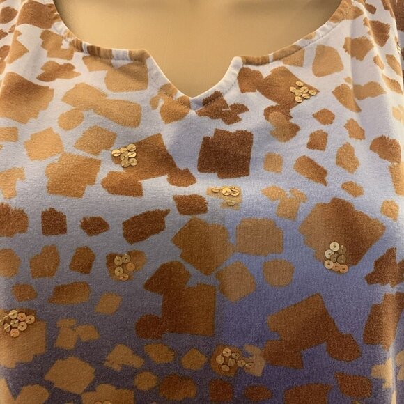 Ruby Rd. Size XLP. Embellished Pullover. Animal Print. 3/4 Sleeve. B85". - Picture 2 of 4